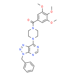 ChemSpider 2D Image | [4-(3-Benzyl-3H-[1,2,3]triazolo[4,5-d]pyrimidin-7-yl)-1-piperazinyl](3,4,5-trimethoxyphenyl)methanone | C25H27N7O4