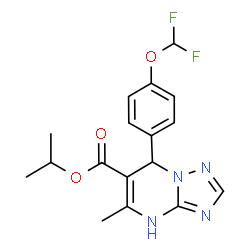 ChemSpider 2D Image | Isopropyl 7-[4-(difluoromethoxy)phenyl]-5-methyl-1,7-dihydro[1,2,4]triazolo[1,5-a]pyrimidine-6-carboxylate | C17H18F2N4O3