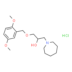 ChemSpider 2D Image | 1-(1-Azepanyl)-3-[(2,5-dimethoxybenzyl)oxy]-2-propanol hydrochloride (1:1) | C18H30ClNO4