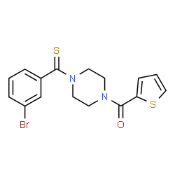 ChemSpider 2D Image | {4-[(3-Bromophenyl)carbonothioyl]-1-piperazinyl}(2-thienyl)methanone | C16H15BrN2OS2