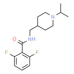 ChemSpider 2D Image | 2,6-Difluoro-N-[(1-isopropyl-4-piperidinyl)methyl]benzamide | C16H22F2N2O
