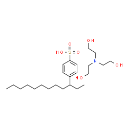 ChemSpider 2D Image | 4-(3-Dodecanyl)benzenesulfonic acid - 2,2',2''-nitrilotriethanol (1:1) | C24H45NO6S