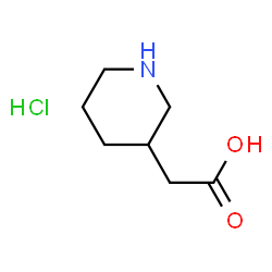 ChemSpider 2D Image | 3-Piperidine acetic acid hydrochloride | C7H14ClNO2