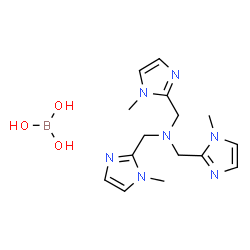 ChemSpider 2D Image | 1-(1-Methyl-1H-imidazol-2-yl)-N,N-bis[(1-methyl-1H-imidazol-2-yl)methyl]methanamine borate (1:1) | C15H24BN7O3