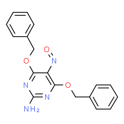 ChemSpider 2D Image | 4,6-Bis(benzyloxy)-5-nitroso-2-pyrimidinamine | C18H16N4O3