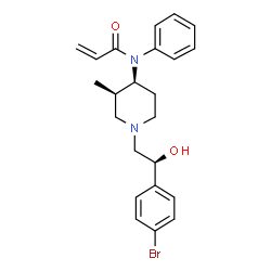 ChemSpider 2D Image | N-{(3R,4S)-1-[(2S)-2-(4-Bromophenyl)-2-hydroxyethyl]-3-methyl-4-piperidinyl}-N-phenylacrylamide | C23H27BrN2O2