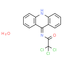 ChemSpider 2D Image | N-(9(10H)-Acridinylidene)-2,2,2-trichloroacetamide hydrate (1:1) | C15H11Cl3N2O2
