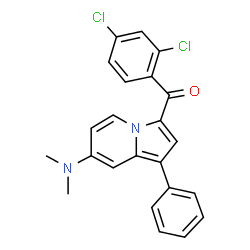 ChemSpider 2D Image | (2,4-Dichlorophenyl)[7-(dimethylamino)-1-phenyl-3-indolizinyl]methanone | C23H18Cl2N2O