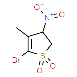 ChemSpider 2D Image | 5-Bromo-4-methyl-3-nitro-2,3-dihydrothiophene 1,1-dioxide | C5H6BrNO4S