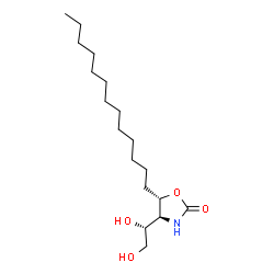 ChemSpider 2D Image | (4S,5S)-4-[(1R)-1,2-Dihydroxyethyl]-5-tridecyl-1,3-oxazolidin-2-one | C18H35NO4