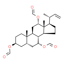 ChemSpider 2D Image | (3S,5S,7R,8R,9S,10S,12S,13R,14S,17R)-17-[(2R)-3-Buten-2-yl]-10,13-dimethylhexadecahydro-1H-cyclopenta[a]phenanthrene-3,7,12-triyl triformate | C26H38O6