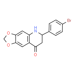 ChemSpider 2D Image | 6-(4-Bromophenyl)-6,7-dihydro[1,3]dioxolo[4,5-g]quinolin-8(5H)-one | C16H12BrNO3