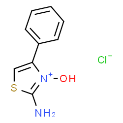 ChemSpider 2D Image | 2-Amino-3-hydroxy-4-phenyl-1,3-thiazol-3-ium chloride | C9H9ClN2OS