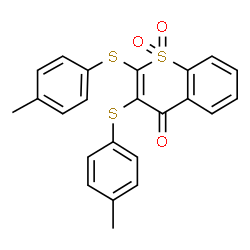 ChemSpider 2D Image | 2,3-Bis[(4-methylphenyl)sulfanyl]-4H-thiochromen-4-one 1,1-dioxide | C23H18O3S3