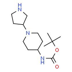 ChemSpider 2D Image | tert-Butyl (1-(pyrrolidin-3-yl)piperidin-4-yl)carbamate | C14H27N3O2
