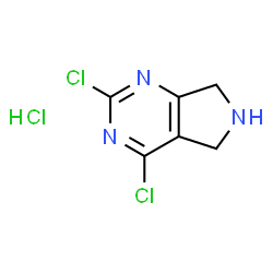 ChemSpider 2D Image | 2,4-dichloro-5H,6H,7H-pyrrolo[3,4-d]pyrimidine hydrochloride | C6H6Cl3N3