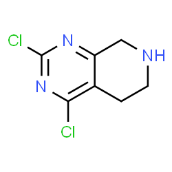 ChemSpider 2D Image | 2,4-Dichloro-5,6,7,8-tetrahydropyrido[3,4-d]pyrimidine | C7H7Cl2N3