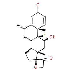 ChemSpider 2D Image | (6alpha,11beta)-9-Fluoro-11-hydroxy-6-methyl-17,21-epoxypregna-1,4-diene-3,20-dione | C22H27FO4