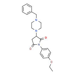 ChemSpider 2D Image | 3-(4-Benzyl-1-piperazinyl)-1-(4-ethoxyphenyl)-2,5-pyrrolidinedione | C23H27N3O3