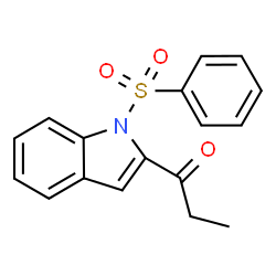 ChemSpider 2D Image | 2-(1-Oxopropyl)-1-(phenylsulfonyl)-1H-indole | C17H15NO3S