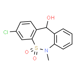 ChemSpider 2D Image | 3-Chloro-6,11-dihydro-6-methyldibenzo[c,f][1,2]thiazepin-11-ol 5,5-dioxide | C14H12ClNO3S