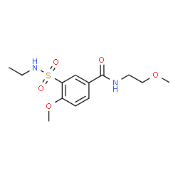 ChemSpider 2D Image | 3-(Ethylsulfamoyl)-4-methoxy-N-(2-methoxyethyl)benzamide | C13H20N2O5S