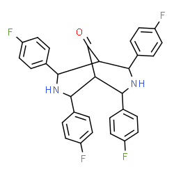 ChemSpider 2D Image | 2,4,6,8-Tetrakis(4-fluorophenyl)-3,7-diazabicyclo[3.3.1]nonan-9-one | C31H24F4N2O