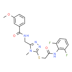 ChemSpider 2D Image | N-{[5-({2-[(2,6-Difluorophenyl)amino]-2-oxoethyl}sulfanyl)-4-methyl-4H-1,2,4-triazol-3-yl]methyl}-3-methoxybenzamide | C20H19F2N5O3S