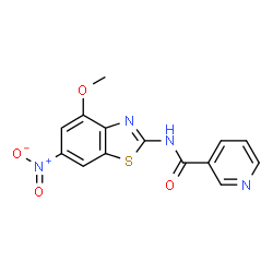 ChemSpider 2D Image | N-(4-Methoxy-6-nitro-1,3-benzothiazol-2-yl)nicotinamide | C14H10N4O4S