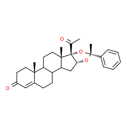 ChemSpider 2D Image | (4aR,6aS,6bS,8R,9aR)-6b-Acetyl-4a,6a,8-trimethyl-8-phenyl-3,4,4a,4b,5,6,6a,6b,9a,10,10a,10b,11,12-tetradecahydro-2H-naphtho[2',1':4,5]indeno[1,2-d][1,3]dioxol-2-one | C29H36O4