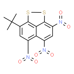 ChemSpider 2D Image | 3-(2-Methyl-2-propanyl)-5,6,8-trinitronaphtho[1,8-cd][1,2]dithiole | C14H11N3O6S2