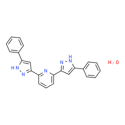 ChemSpider 2D Image | 2,6-Bis(5-phenyl-1H-pyrazol-3-yl)pyridine hydrate (1:1) | C23H19N5O
