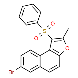 ChemSpider 2D Image | 7-Bromo-2-methyl-1-(phenylsulfonyl)naphtho[2,1-b]furan | C19H13BrO3S