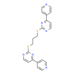 ChemSpider 2D Image | 2,2'-(1,3-Propanediyldisulfanediyl)bis[4-(4-pyridinyl)pyrimidine] | C21H18N6S2