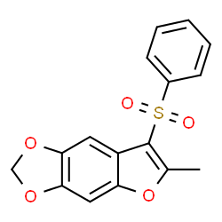 ChemSpider 2D Image | 6-Methyl-7-(phenylsulfonyl)furo[2,3-f][1,3]benzodioxole | C16H12O5S