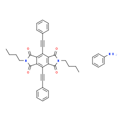 ChemSpider 2D Image | 2,6-Dibutyl-4,8-bis(phenylethynyl)pyrrolo[3,4-f]isoindole-1,3,5,7(2H,6H)-tetrone - aniline (1:1) | C40H35N3O4