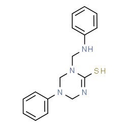 ChemSpider 2D Image | 1-(Anilinomethyl)-5-phenyl-1,3,5-triazinane-2-thione | C16H18N4S