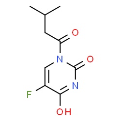 ChemSpider 2D Image | 5-Fluoro-1-(3-methylbutanoyl)-2,4(1H,3H)-pyrimidinedione | C9H11FN2O3