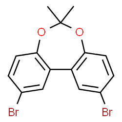 ChemSpider 2D Image | 2,10-Dibromo-6,6-dimethyldibenzo[d,f][1,3]dioxepine | C15H12Br2O2