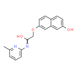 ChemSpider 2D Image | Ethanimidic acid, 2-[(7-hydroxy-2-naphthalenyl)oxy]-N-(6-methyl-2-pyridinyl)- | C18H16N2O3