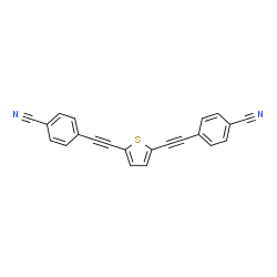 ChemSpider 2D Image | 4,4'-(2,5-Thienediyldi-2,1-ethynediyl)dibenzonitrile | C22H10N2S