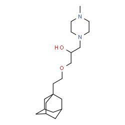 ChemSpider 2D Image | 1-[2-(Adamantan-1-yl)ethoxy]-3-(4-methyl-1-piperazinyl)-2-propanol | C20H36N2O2