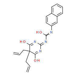 ChemSpider 2D Image | 1-(5,5-Diallyl-4,6-dioxo-1,4,5,6-tetrahydro-2-pyrimidinyl)-3-(2-naphthyl)urea | C21H20N4O3