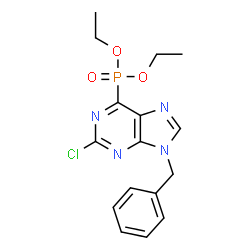 ChemSpider 2D Image | Diethyl (9-benzyl-2-chloro-9H-purin-6-yl)phosphonate | C16H18ClN4O3P