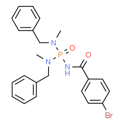 ChemSpider 2D Image | N-{Bis[benzyl(methyl)amino]phosphoryl}-4-bromobenzamide | C23H25BrN3O2P