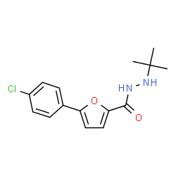 ChemSpider 2D Image | 5-(4-Chlorophenyl)-N'-(2-methyl-2-propanyl)-2-furohydrazide | C15H17ClN2O2