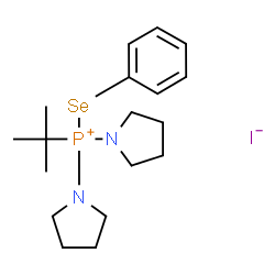 ChemSpider 2D Image | (2-Methyl-2-propanyl)(phenylselanyl)di-1-pyrrolidinylphosphonium iodide | C18H30IN2PSe