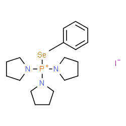 ChemSpider 2D Image | (Phenylselanyl)(tri-1-pyrrolidinyl)phosphonium iodide | C18H29IN3PSe