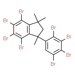 ChemSpider 2D Image | 4,5,6,7-Tetrabromo-1,1,3-trimethyl-3-(2,3,4,5-tetrabromophenyl)indane | C18H12Br8