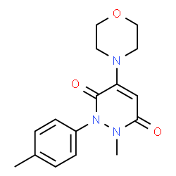 ChemSpider 2D Image | 1-Methyl-2-(4-methylphenyl)-4-(4-morpholinyl)-1,2-dihydro-3,6-pyridazinedione | C16H19N3O3